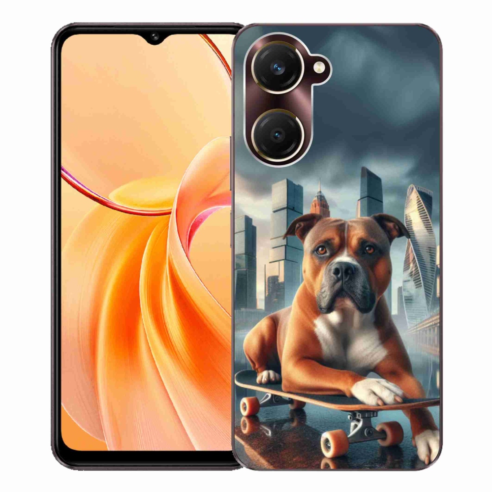 Gelový kryt mmCase na Vivo Y28s 5G - pes na skateboardu