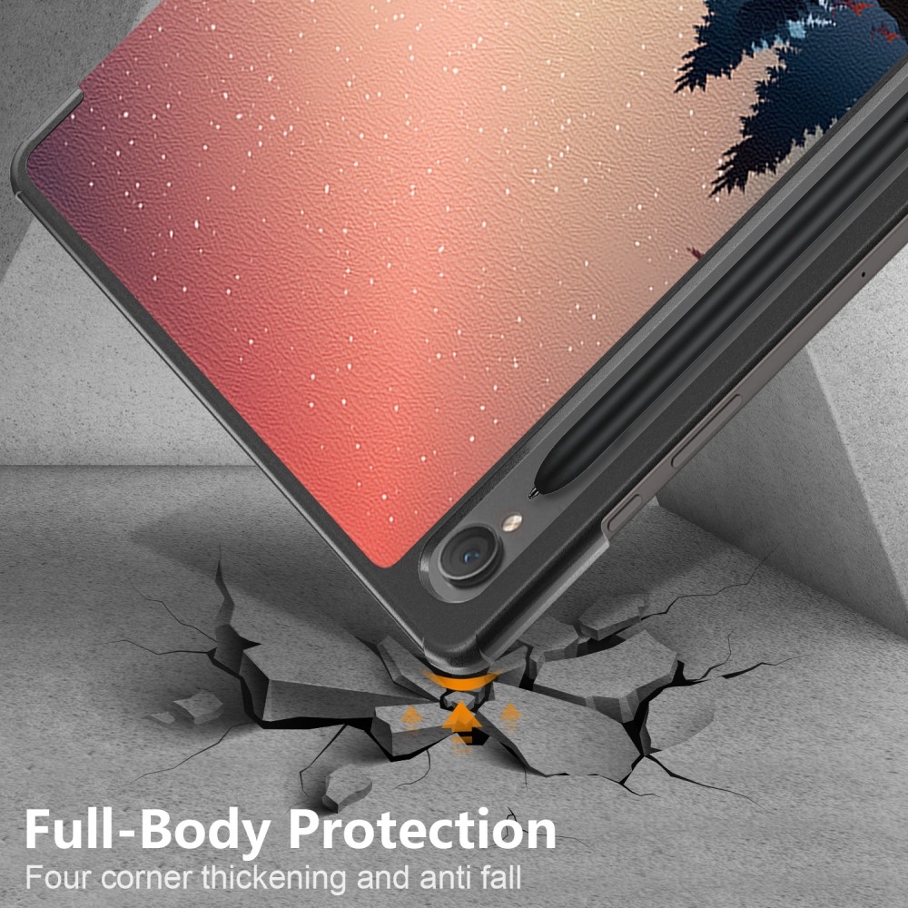 Print chytré zavírací pouzdro na Samsung Galaxy Tab S9 FE/Tab S10 FE - les
