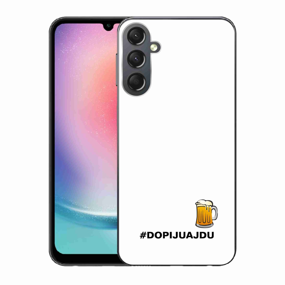 Gelový kryt mmCase na Samsung Galaxy A24 - pivní motiv 1 bílé pozadí