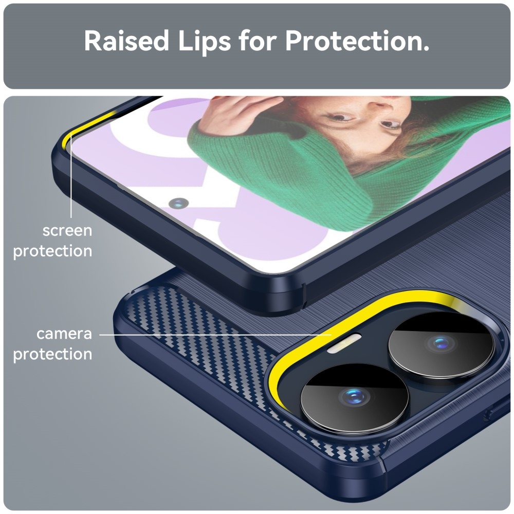 Carbon odolný gelový obal na Realme C55 - modrý