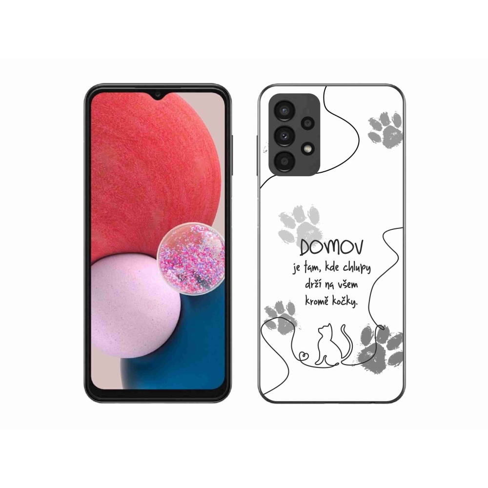 Gelový kryt mmCase na Samsung Galaxy A13 4G - kočičí motiv bílé pozadí