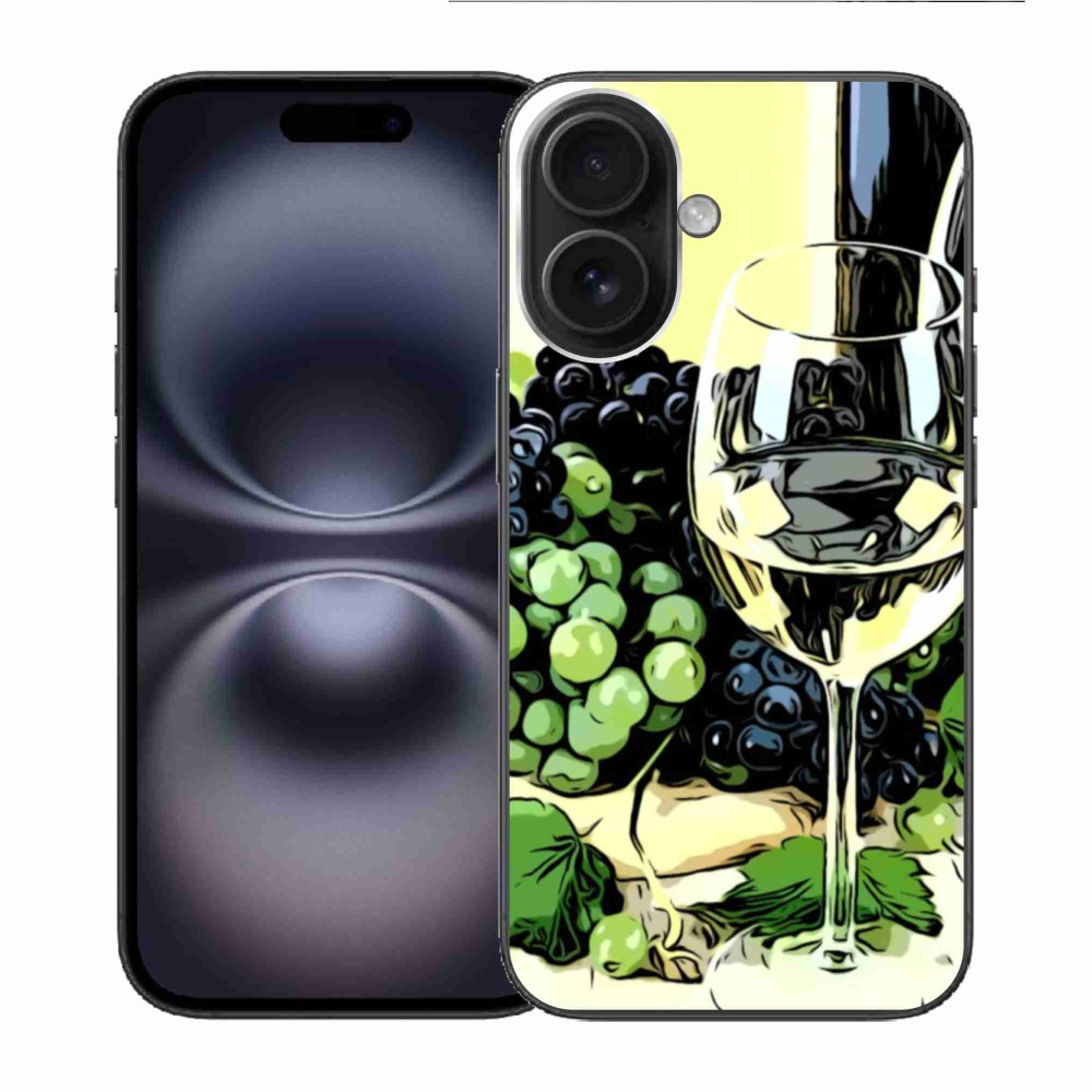 Gelový kryt mmCase na iPhone 16 - sklenka vína