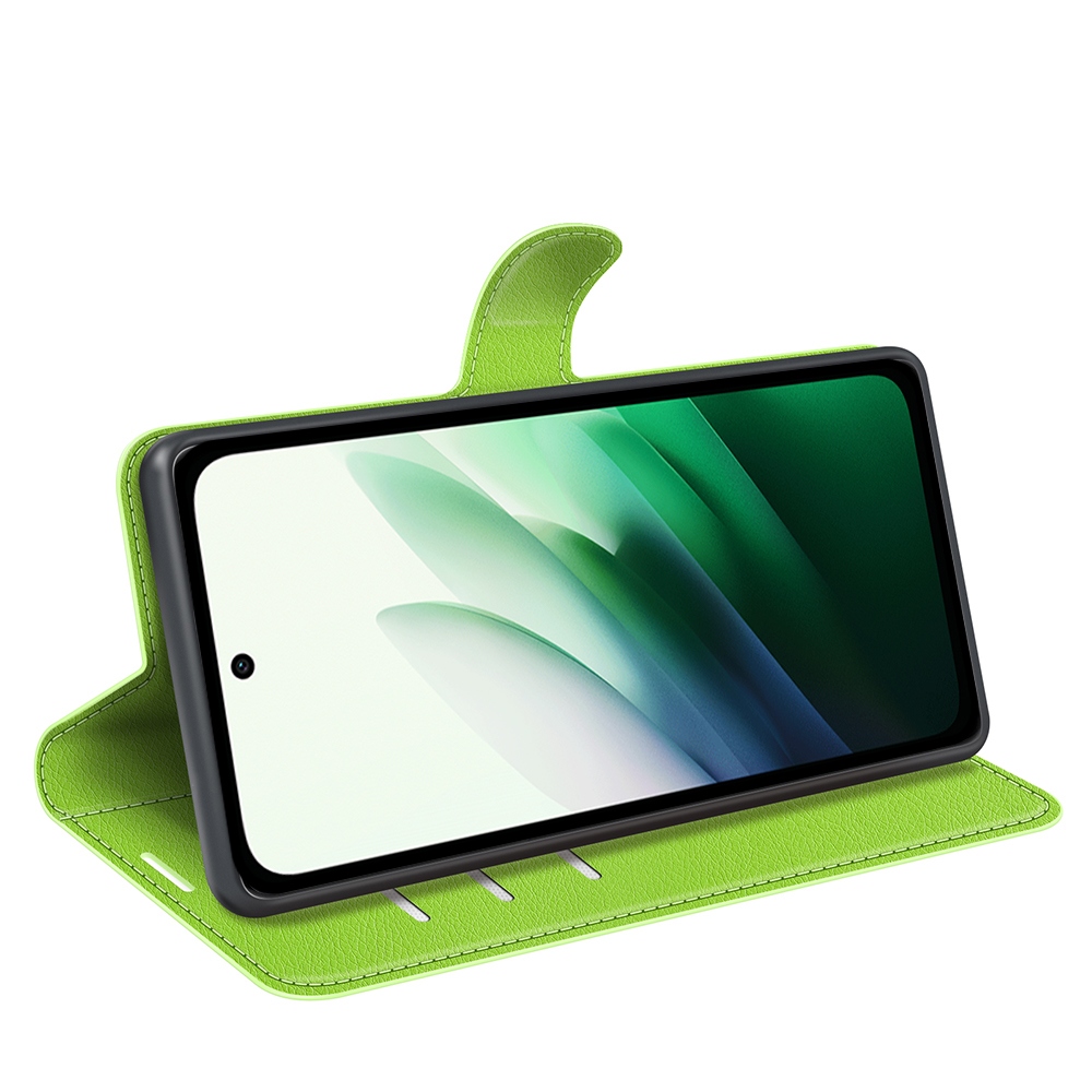 Litchi knížkové pouzdro na Xiaomi Redmi 15 4G/5G (171mm) - zelené