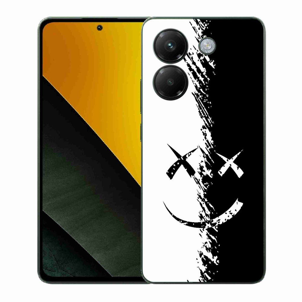 Gelový kryt mmCase na Xiaomi Poco M7 Pro 5G - černobílý smajlík