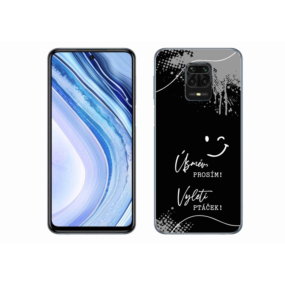Gelový kryt mmCase na Xiaomi Redmi Note 9 Pro - vtipný text 4 černé pozadí