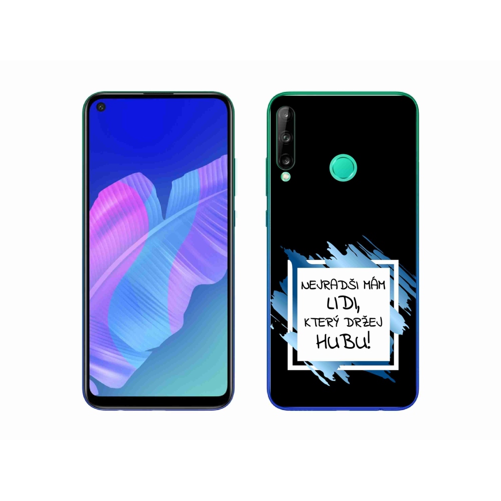 Gelový kryt mmCase na Huawei P40 Lite E - vtipný text 7 bíločerné pozadí