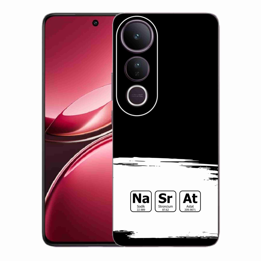 Gelový kryt mmCase na Vivo V50 Lite 4G/5G - chemické prvky bíločerné pozadí