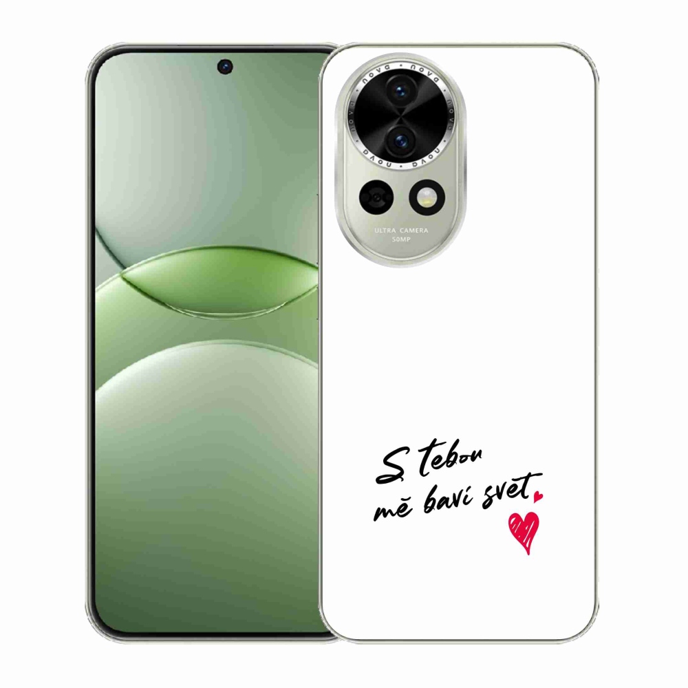Gelový kryt mmCase na Huawei Nova 13 5G - zamilovaný text 1 bílé pozadí