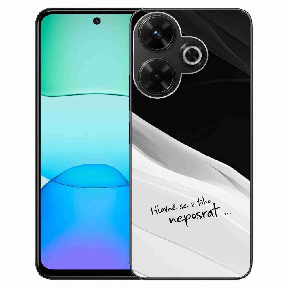Gelový kryt mmCase na Xiaomi Redmi 13 4G/Poco M6 4G  - vtipný text 13 bíločerné pozadí