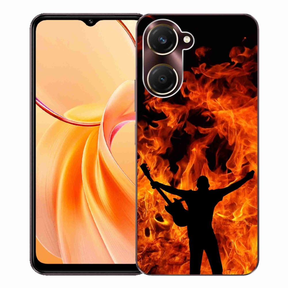 Gelový kryt mmCase na Vivo Y28s 5G - muzikant a oheň