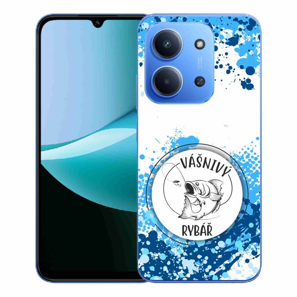 Gelový kryt mmCase na Xiaomi Redmi 15C 4G/5G (173mm) - vášnivý rybář bílé pozadí