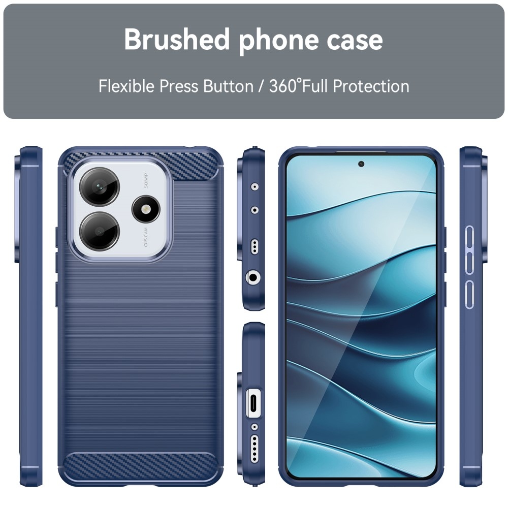 Carbon odolný gelový obal na Xiaomi Redmi Note 14 5G - modrý