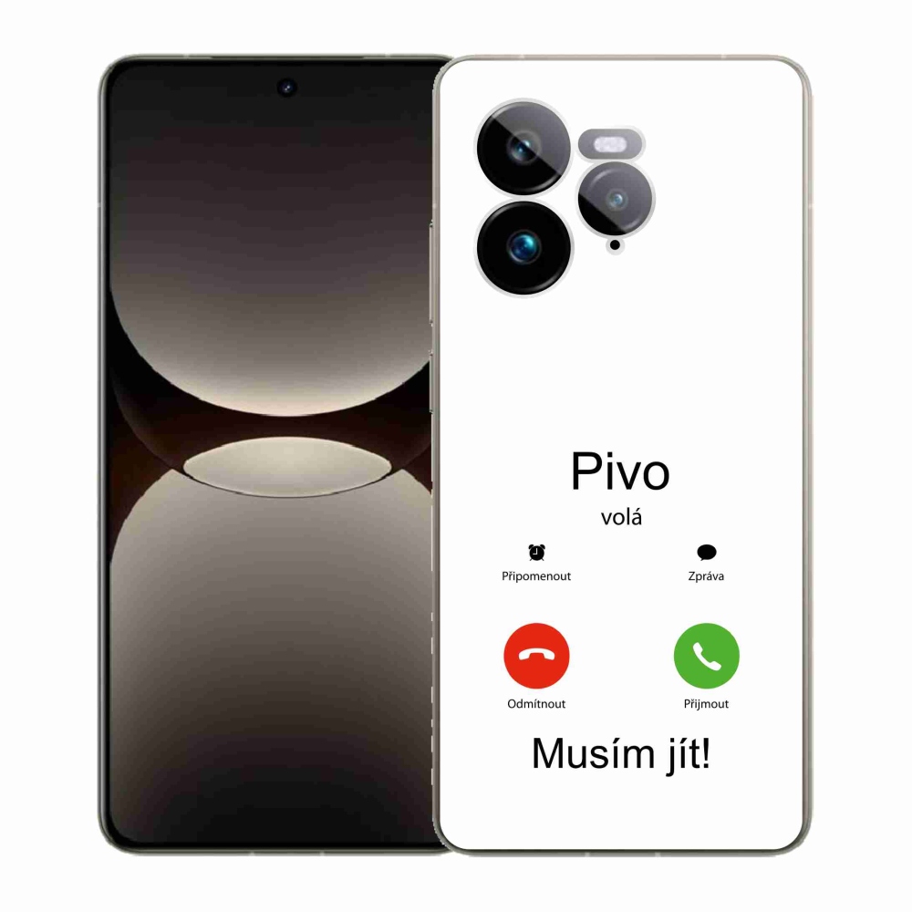 Gelový kryt mmCase na Realme GT 7 Pro 5G - pivo volá bílé pozadí