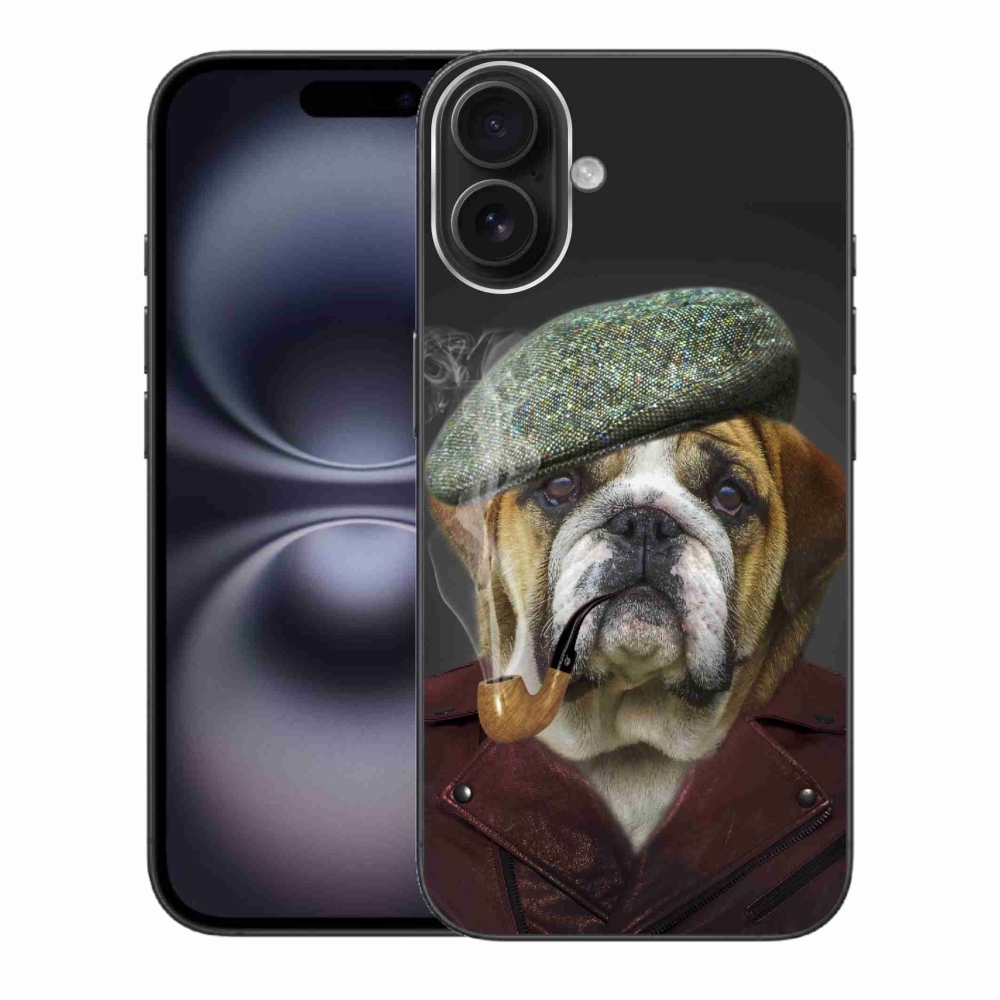 Gelový kryt mmCase na iPhone 16 Plus - pes s fajfkou
