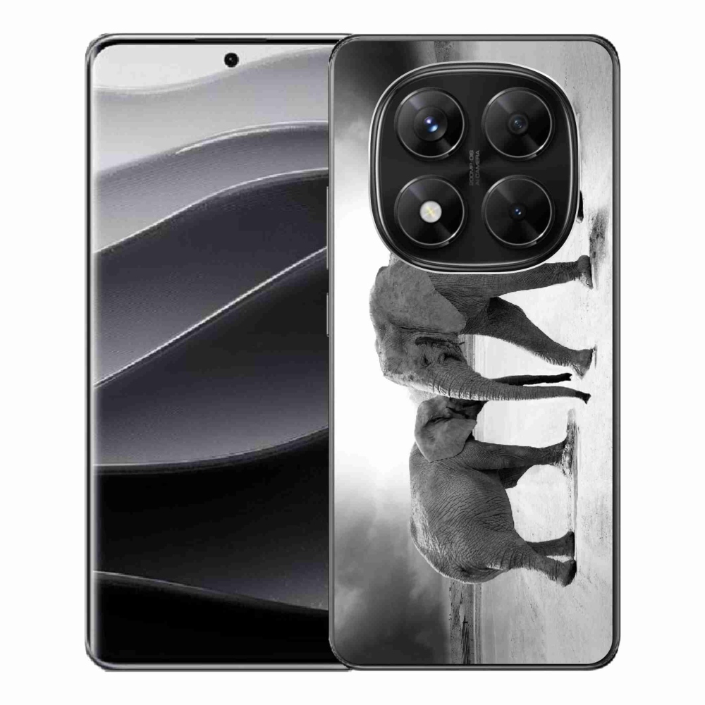 Gelový kryt mmCase na Xiaomi Redmi Note 14 Pro 5G/Poco X7 5G - černobílí sloni