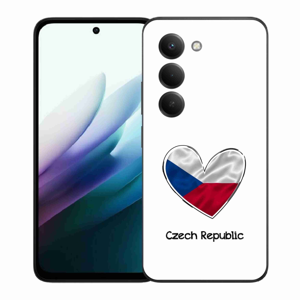 Gelový kryt mmCase na Xiaomi Redmi 15 4G/5G (171mm) - vlajka srdce bílé pozadí