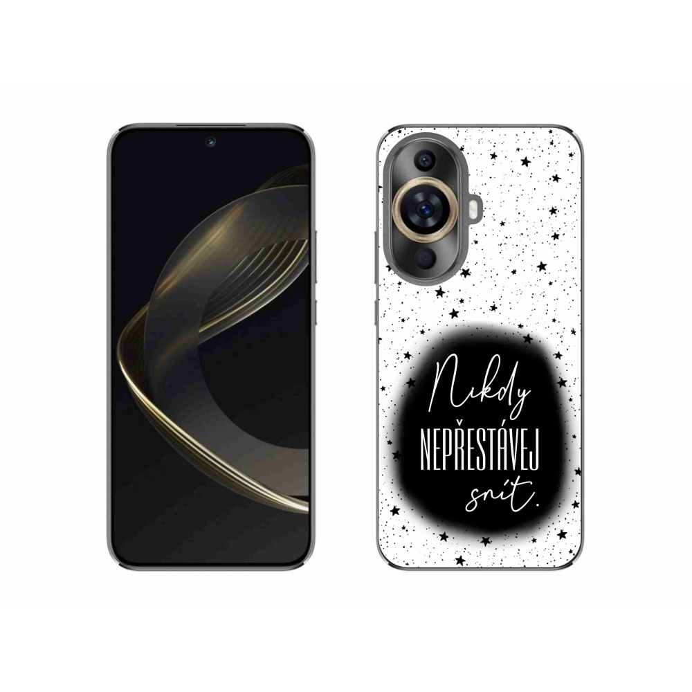 Gelový kryt mmCase na Huawei Nova 11 - citát 1 černobílé pozadí