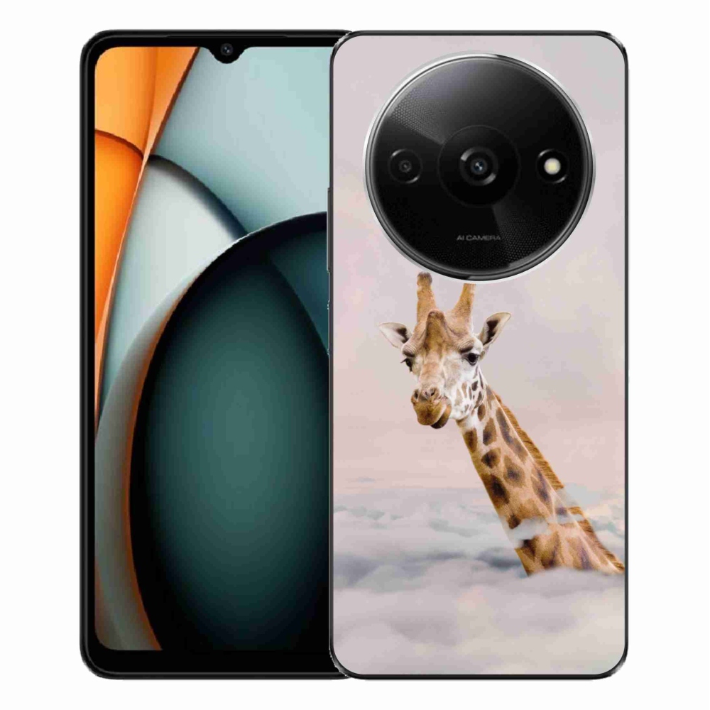 Gelový kryt mmCase na Xiaomi Redmi A3 - žirafa v oblacích