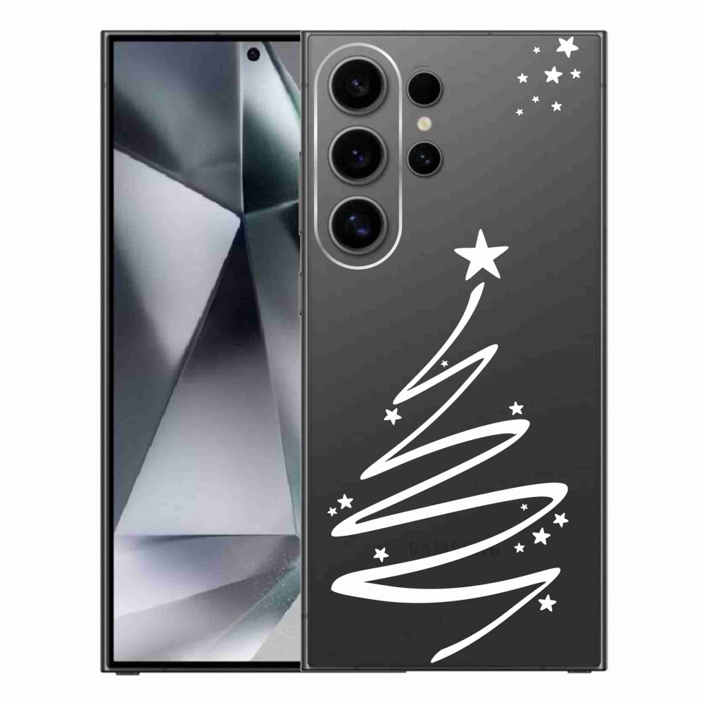 Gelový kryt mmCase na Samsung Galaxy S24 Ultra - bílý stromeček na průhledném pozadí