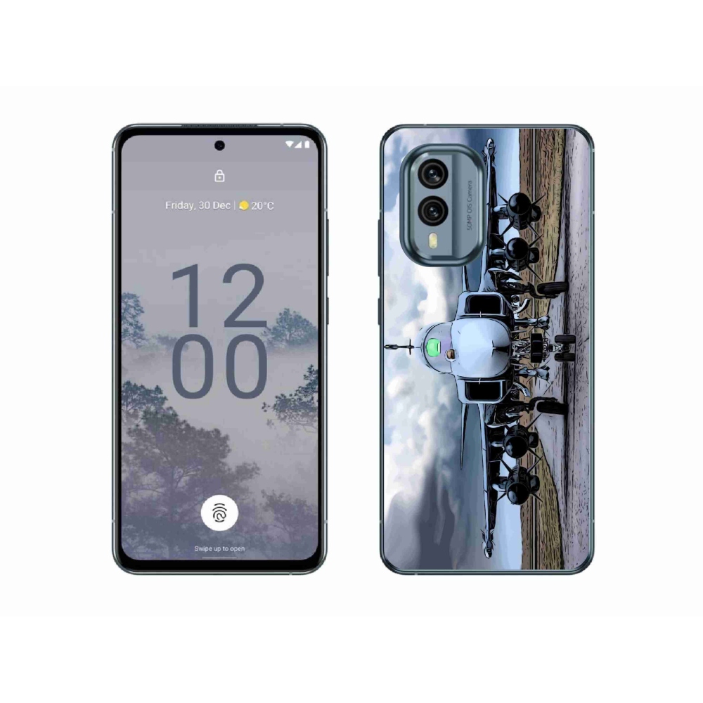 Gelový kryt mmCase na Nokia X30 5G - vojenské letadlo