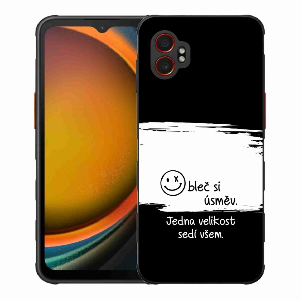 Gelový kryt mmCase na Samsung Galaxy Xcover 7 Pro - vtipný text 8 bíločerné pozadí