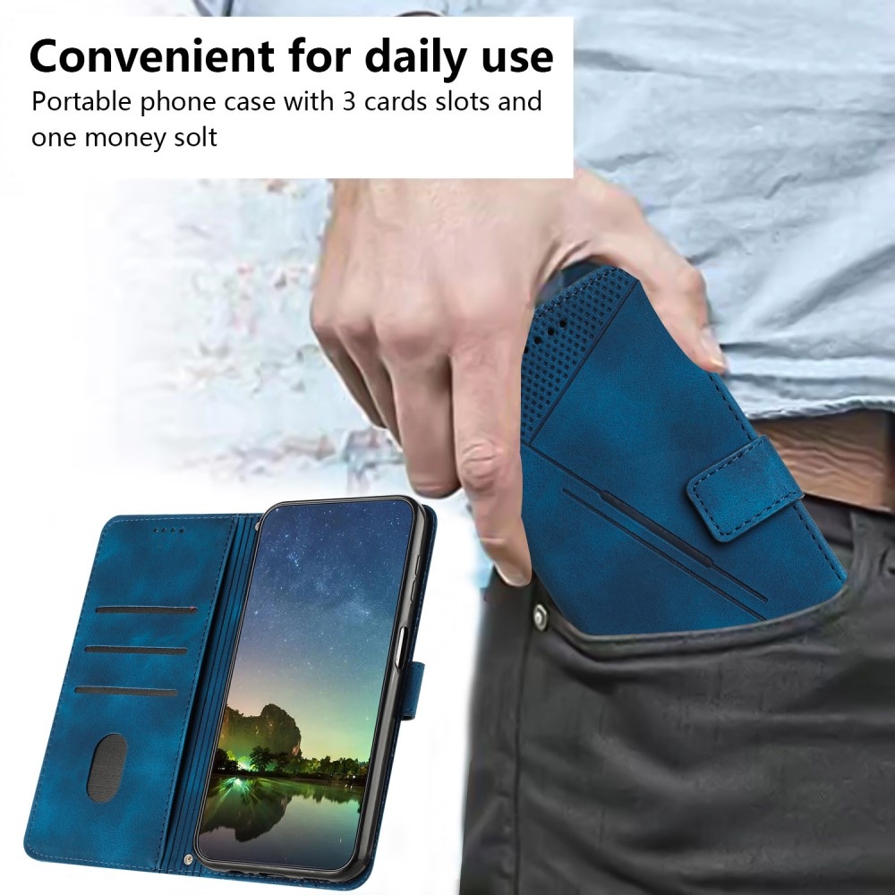 Triangle knížkové pouzdro na Samsung Galaxy S25 - modré