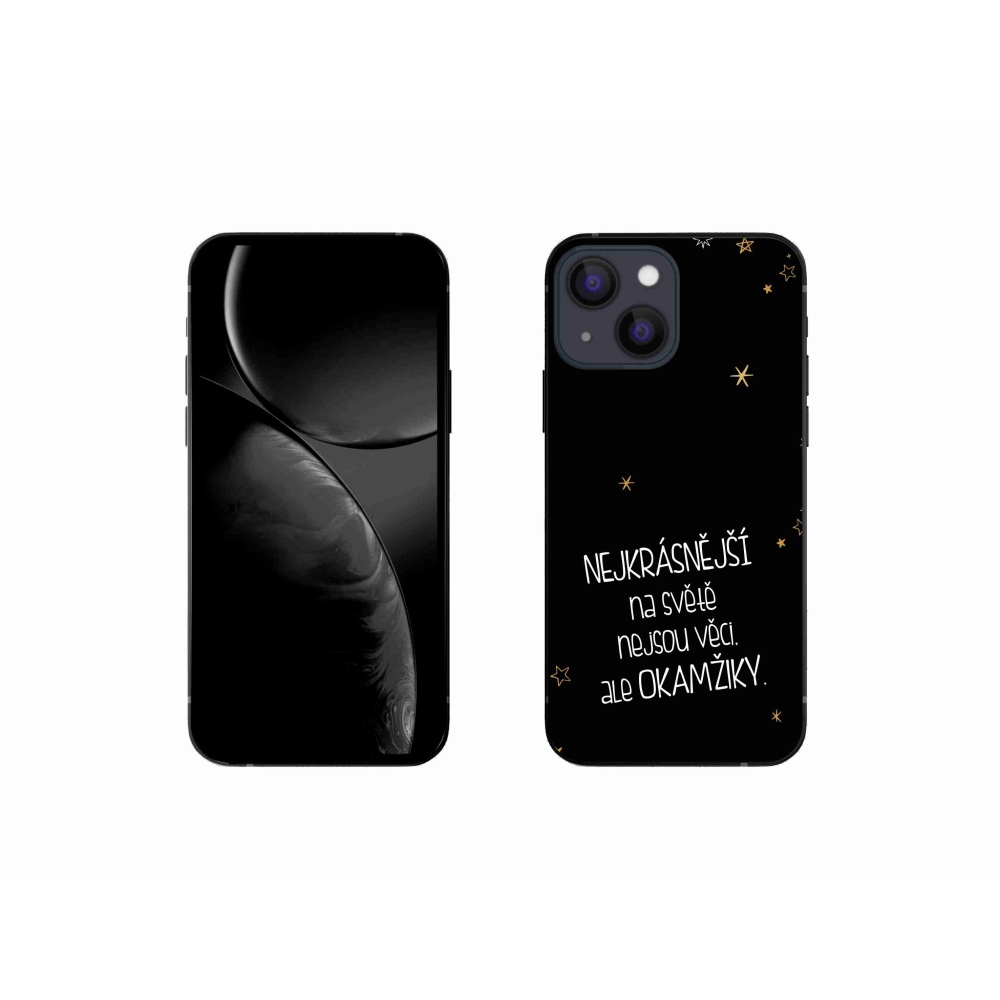 Gelový kryt mmCase na iPhone 13 mini 5.4 - citát 4 černé pozadí
