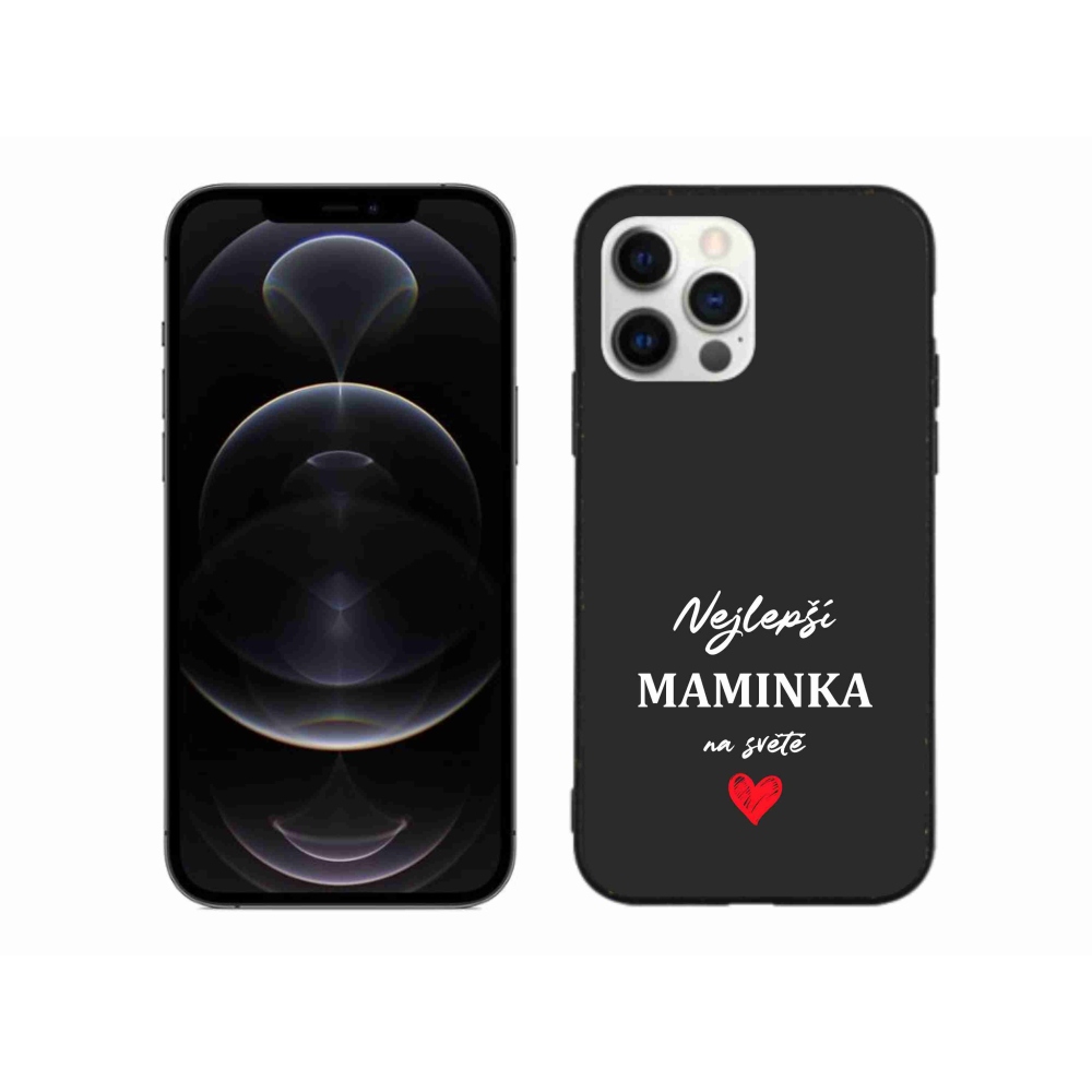 Gelový kryt mmCase na iPhone 12 Pro Max - nejlepší maminka 1 černé pozadí