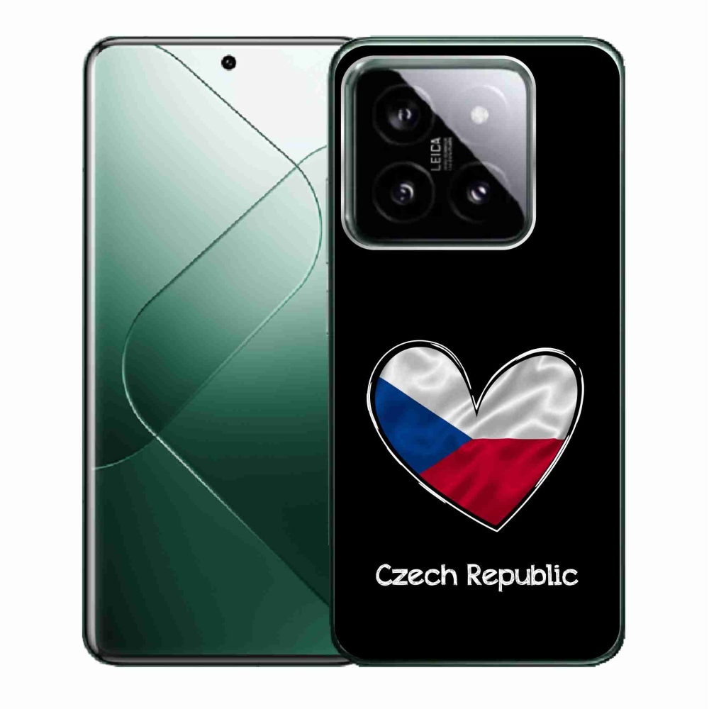 Gelový kryt mmCase na Xiaomi 14 - vlajka srdce černé pozadí