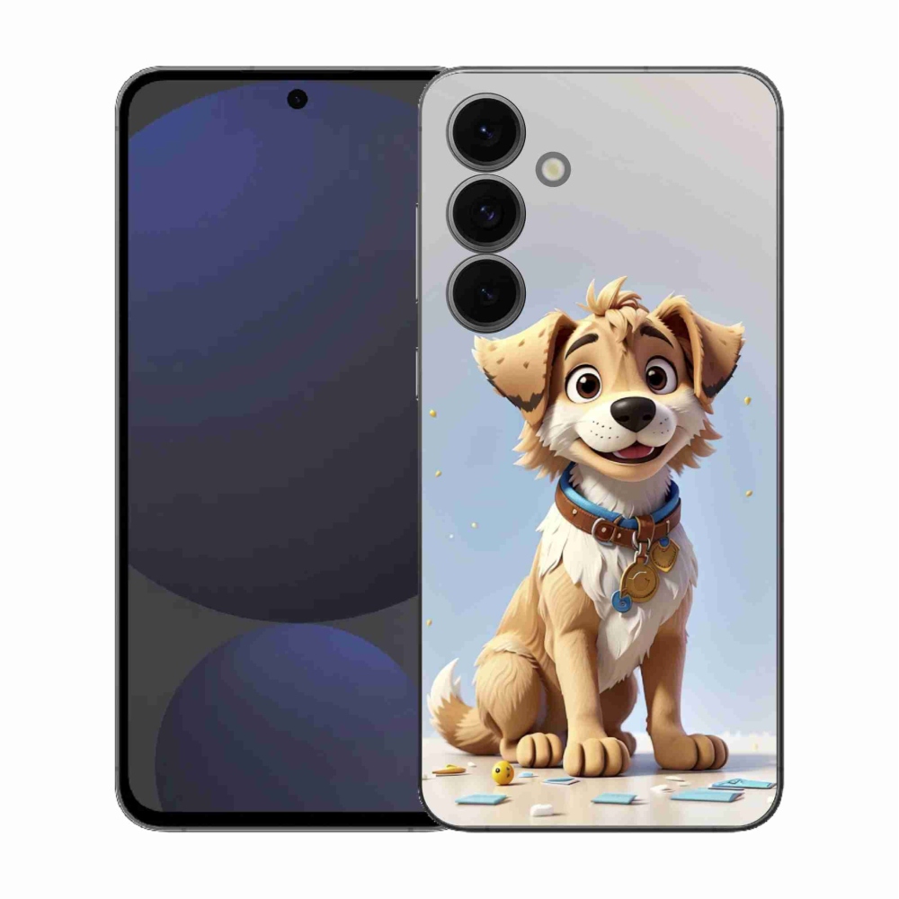 Gelový kryt mmCase na Samsung Galaxy S25 FE - kreslené štěně