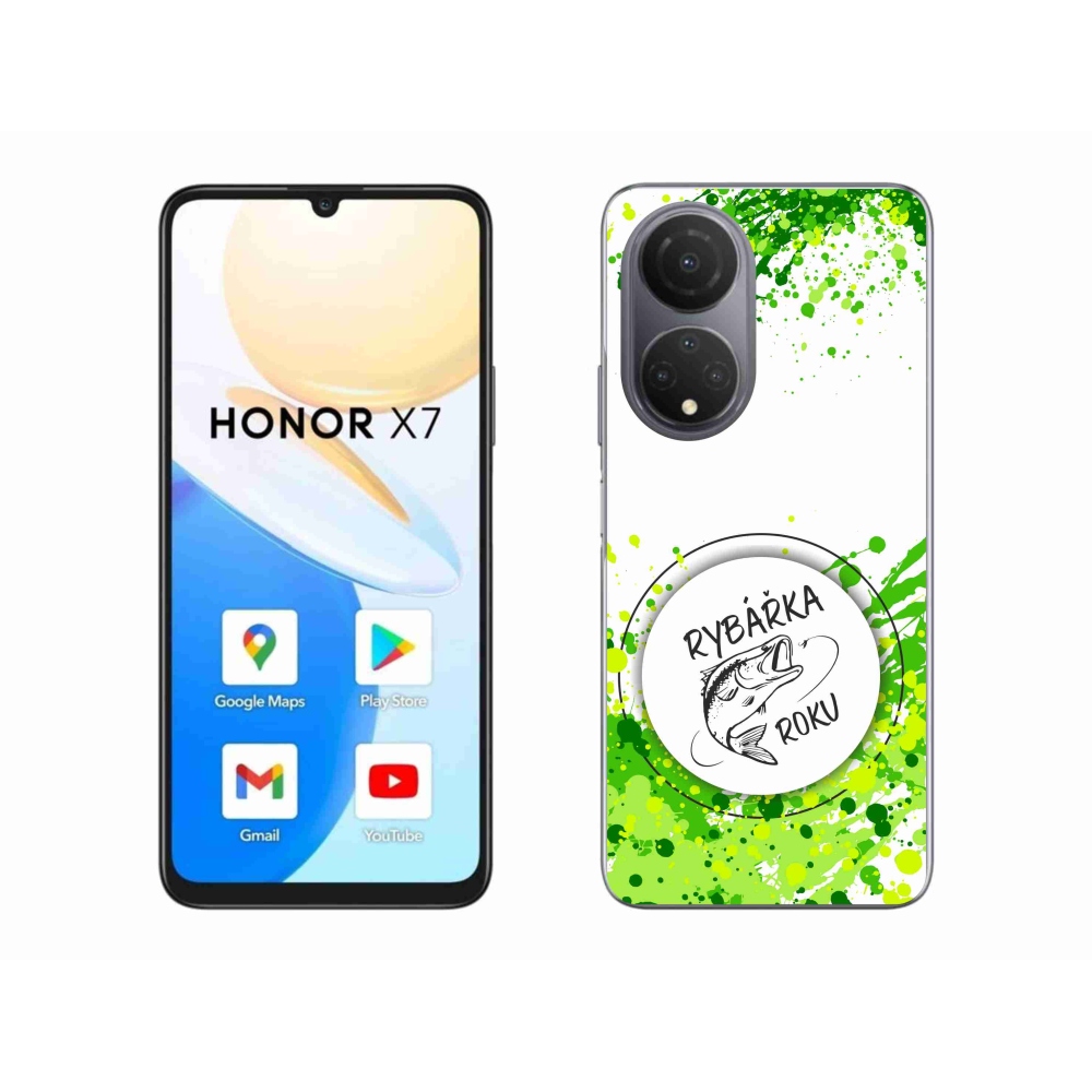 Gelový kryt mmCase na Honor X7 - rybářka roku bílé pozadí