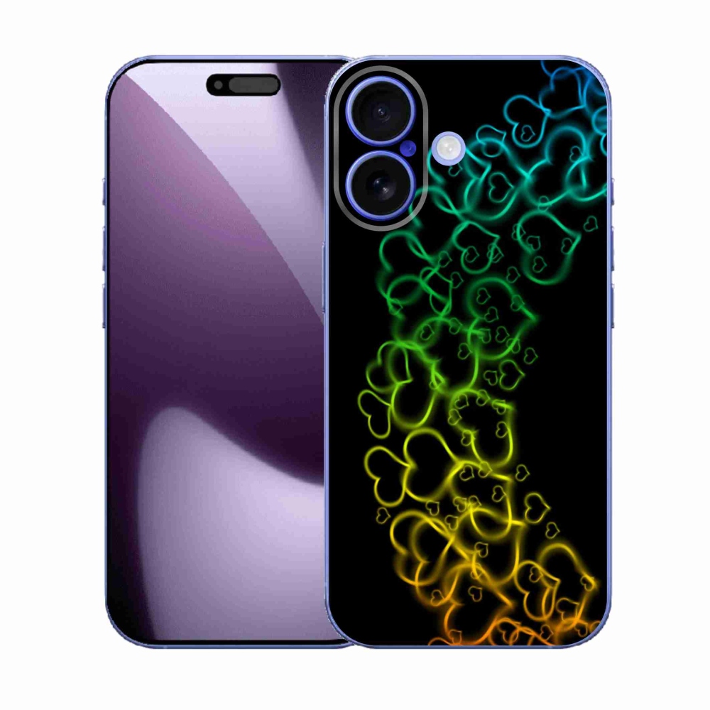 Gelový kryt mmCase na iPhone 17 - barevná srdíčka