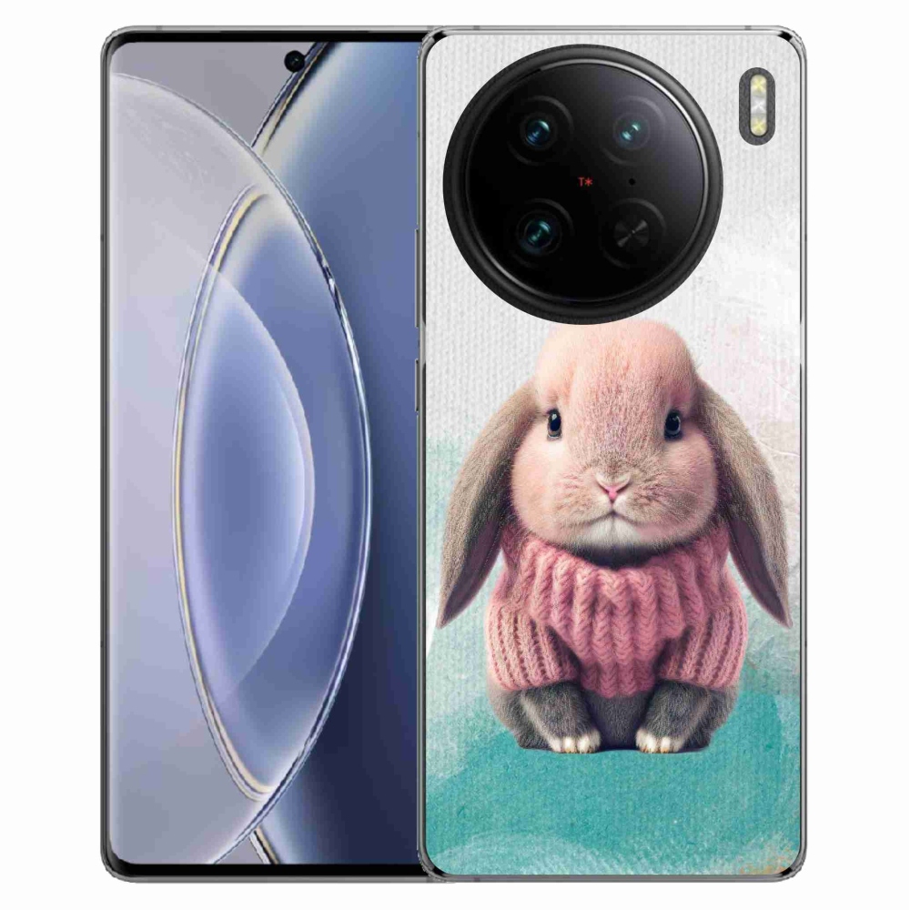 Gelový kryt mmCase na Vivo X90 Pro - králíček ve svetru
