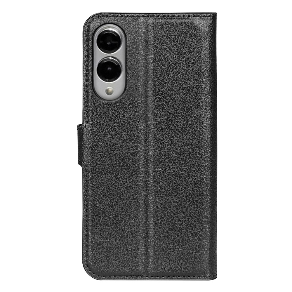 Litchi knížkové pouzdro na Samsung Galaxy S25 Edge - černé