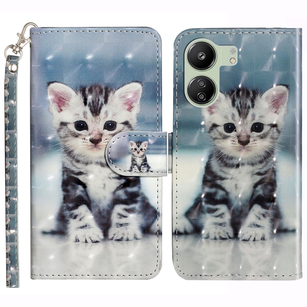 Decor knížkové pouzdro pro Xiaomi Poco C65/Redmi 13C 4G/5G - kočka