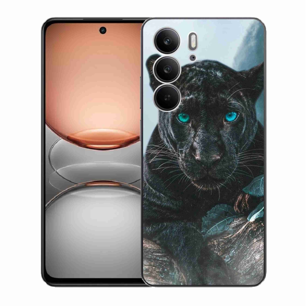 Gelový kryt mmCase na Realme C75 - černý panter