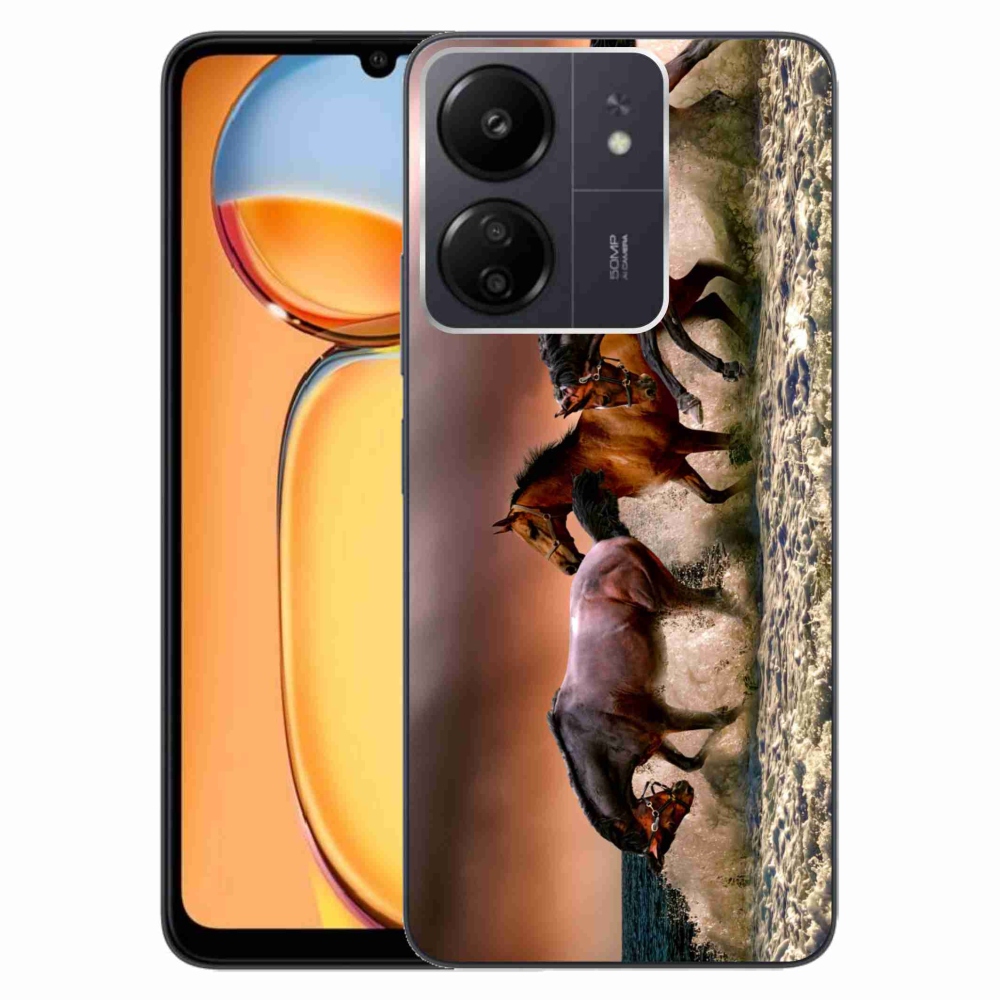 Gelový obal mmCase na Xiaomi Poco C65/Redmi 13C - koně 1