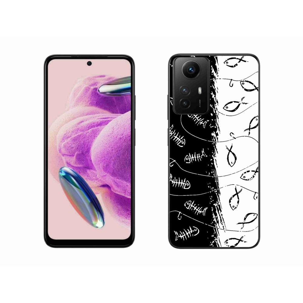 Gelový kryt mmCase na Xiaomi Redmi Note 12S - kostry a rybky