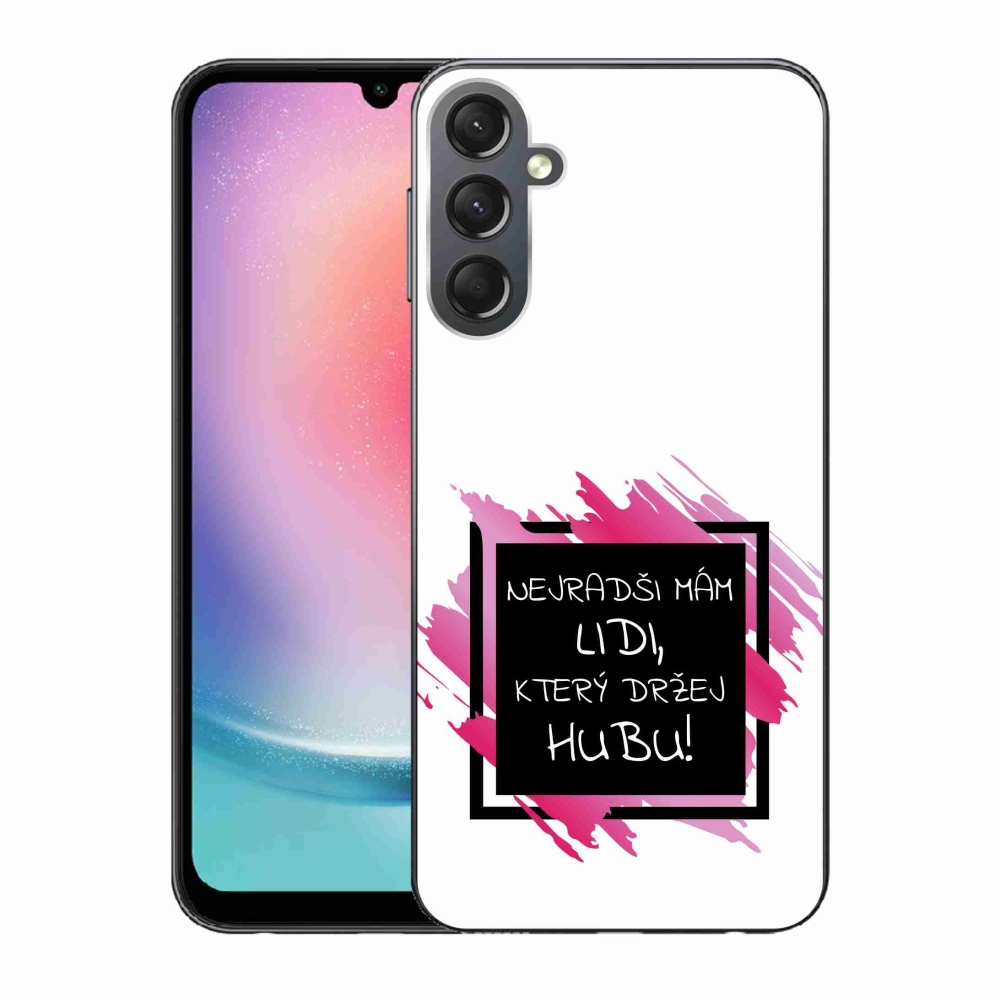 Gelový kryt mmCase na Samsung Galaxy A24 - vtipný text 7 černobílé pozadí
