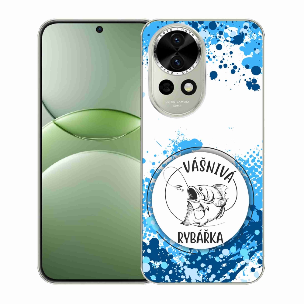 Gelový kryt mmCase na Huawei Nova 13 5G - vášnivá rybářka bílé pozadí