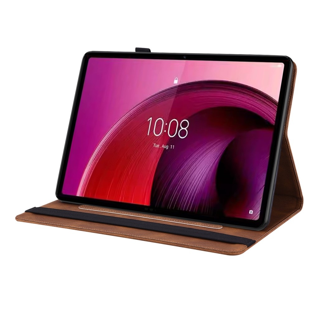 Imprint zavírací pouzdro na Lenovo Tab M10 5G - hnědé