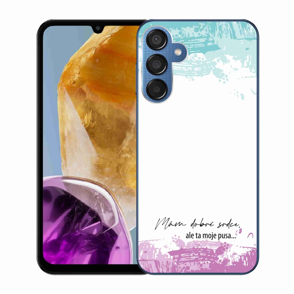 Gelový kryt mmCase na Samsung Galaxy M15 5G - vtipný text 3 bílé pozadí