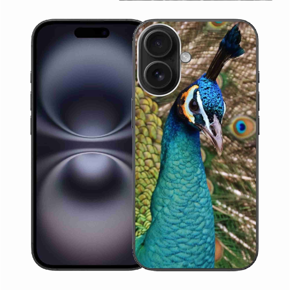 Gelový kryt mmCase na iPhone 16 - páv