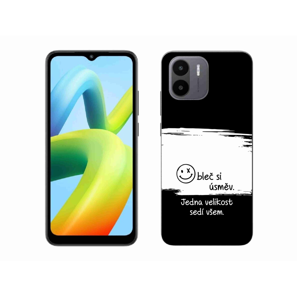 Gelový kryt mmCase na Xiaomi Redmi A1 - vtipný text 8 bíločerné pozadí