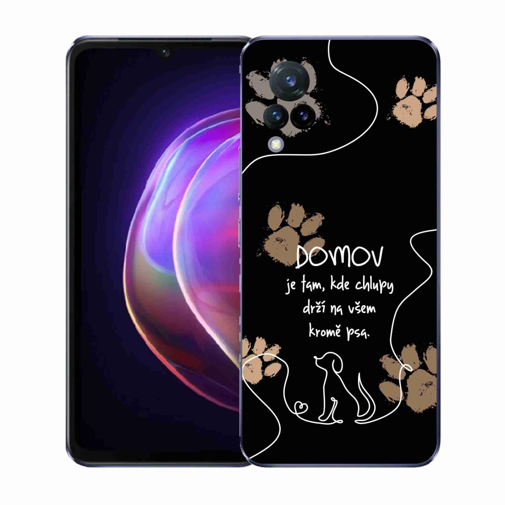Gelový kryt mmCase na Vivo V21 4G/5G - psí motiv černé pozadí