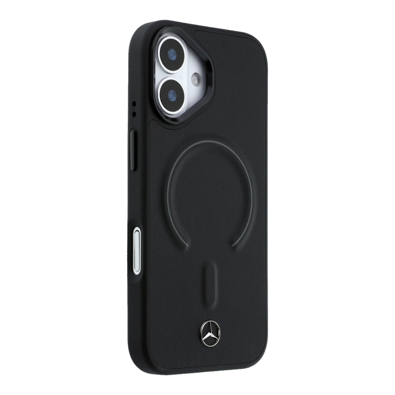 Mercedes PU Leather 3D MagSafe Zadní Kryt pro iPhone 17 Black