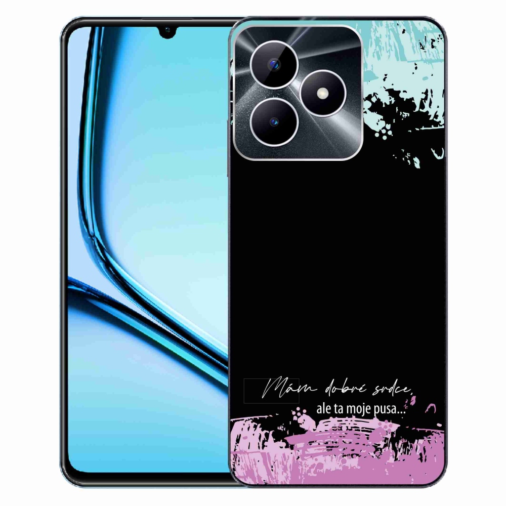 Gelový kryt mmCase na Realme Note 50 - vtipný text 3 černé pozadí
