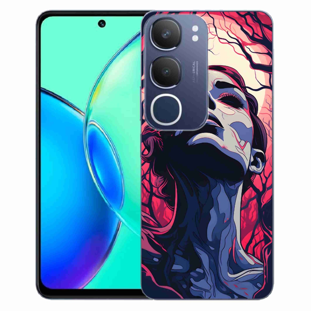 Gelový kryt mmCase na Vivo Y19s - abstraktní obličej