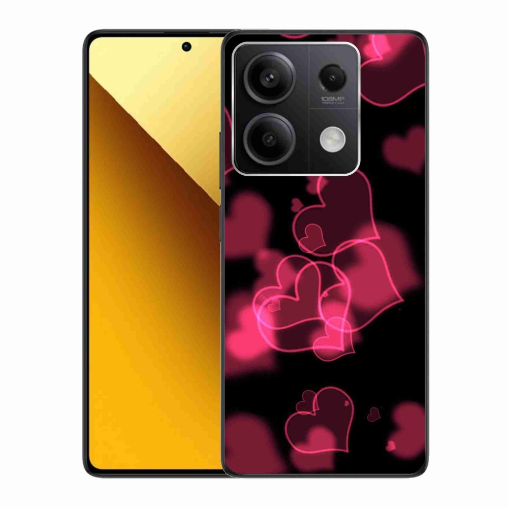 Gelový kryt mmCase na Xiaomi Redmi Note 13 5G - červená srdíčka
