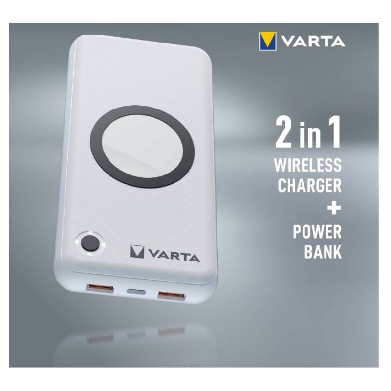 VARTA Portable Bezdrátová Powerbanka 20000mAh Silver